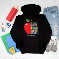 Hoodie, Teacher Gift, Apple It Takes a Big Heart