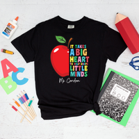 T-Shirt, Teacher Gift, Apple It Takes a Big Heart