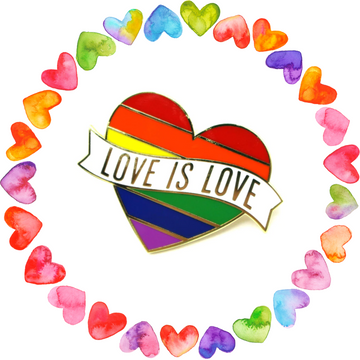 Enamel Pin, Love is Love Heart, LBGTQ
