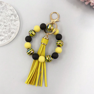 Silicone Wristlet, Yellow & Black