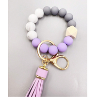 Silicone Wristlet, Grey Marble Beads